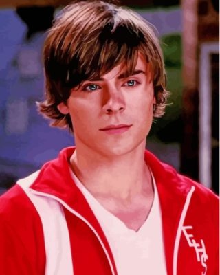 Zac Efron Troy Bolton High School Musical paint by number