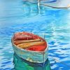 Abstract Rustic Boat On Lake paint by number