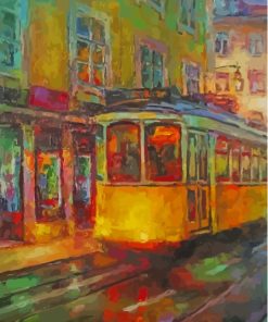 Abstract Yellow Streetcar Paint by number