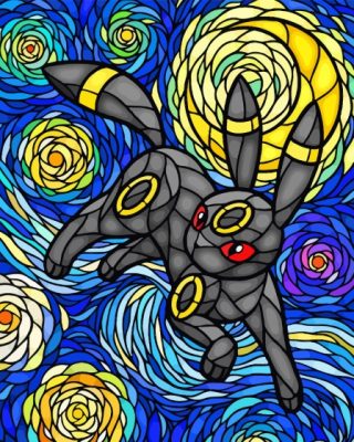 Abstract Starry Night Pokemon Character paint by number