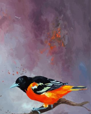 Aesthetic Baltimore Oriole paint by number