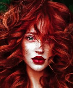 Aesthetic Red Haired Woman paint by number