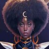 Afro Moon Lady paint by number