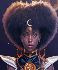 Afro Moon Lady paint by number