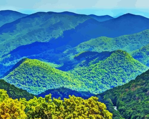 Appalachian Mountains North Georgia Usa paint by number