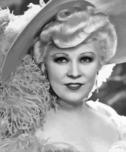 Black And White Mae West Actress paint by number