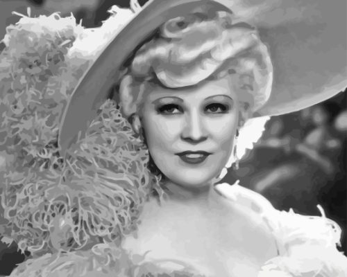 Black And White Mae West Actress paint by number