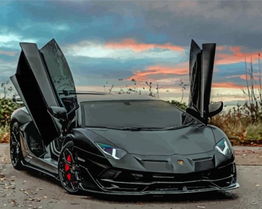 Black Lamborghini Paint by number