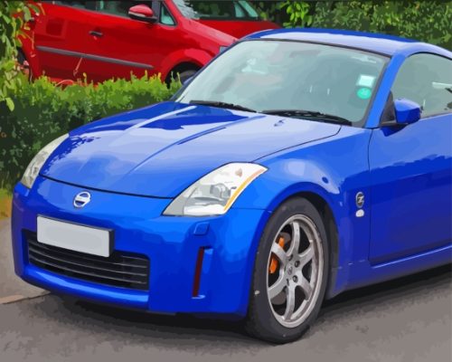 Blue Nissan 350z Paint by number