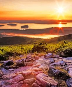 Cadillac Mountain Acadia Sunset Time paint by number