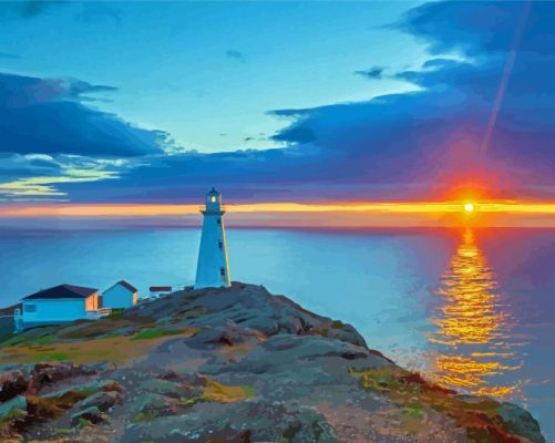 Cape Spear Sunset paint by number