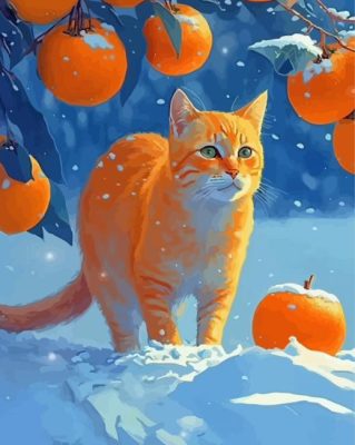 Cat And Oranges paint by number