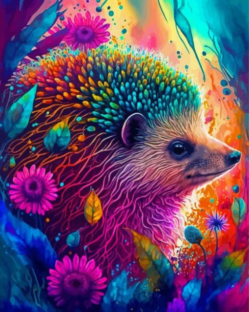 Colorful Hedgehog paint by number