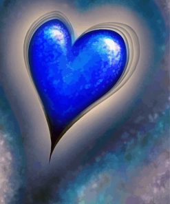 Cool Blue Heart Paint by number