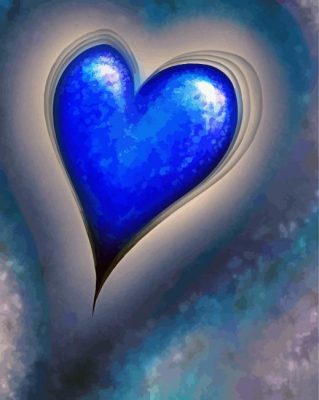 Cool Blue Heart Paint by number