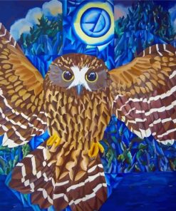 Cool Morepork paint by number