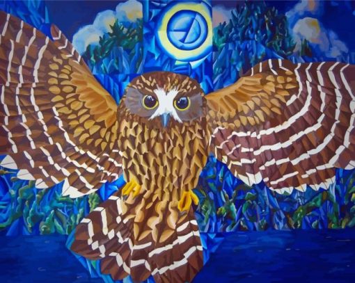 Cool Morepork paint by number