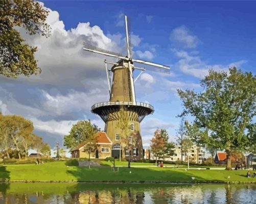 Cool Molen De Valk Leiden City paint by number