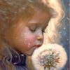 Cute Girl And Dandelion paint by number