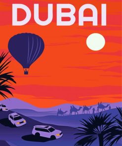 Dubai Desert Tour Poster paint by number