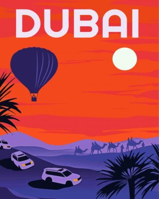 Dubai Desert Tour Poster paint by number