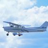 Flying Cessna 182 Airplane White And Blue paint by number