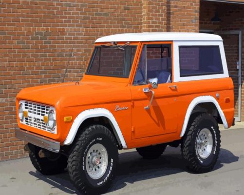 Ford Bronco Orange Car Paint by number