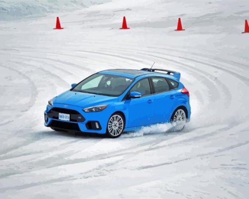 Ford Focus In The Snow paint by number