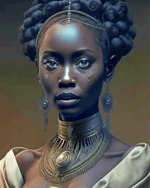 Gorgeous African Lady paint by number