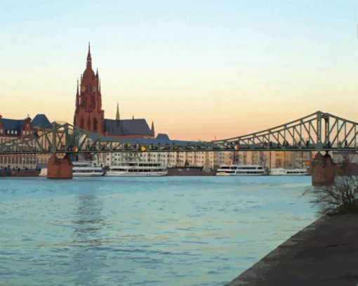 Iron Bridge Frankfurt Germany Paint by number