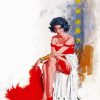 Lady In Red Dress paint by number