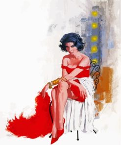 Lady In Red Dress paint by number