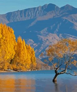 Lake Wanaka Fall Landscape Paint by number