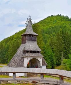 Monasterio Maramures Rumania paint by number