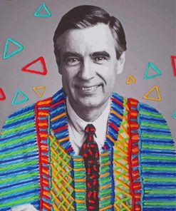 Monochrome Mister Rogers Art paint by number