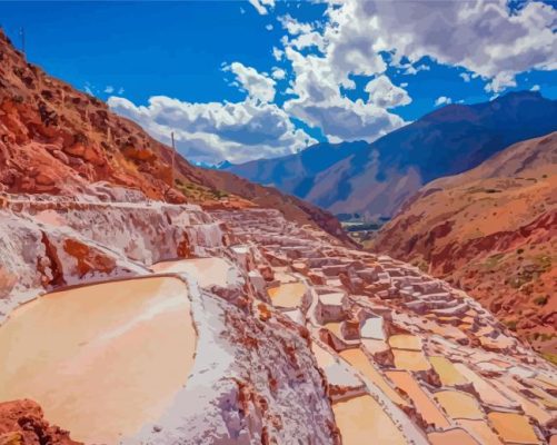 Moray Salt Mines Mountain paint by number