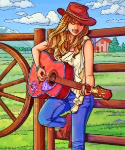 Musician Cowgirl paint by number