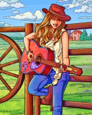 Musician Cowgirl paint by number