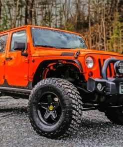 Orange Jeep Luxury Car Paint by number