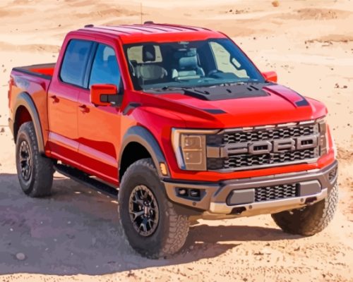 Red Ford Ranger Raptor paint by number