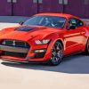 Red Sport Car Mustang Shelby Gt500 paint by number