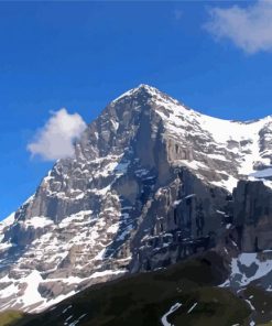 Snowy Eiger Mountain paint by number