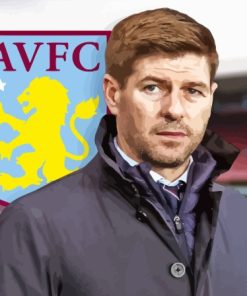 Steven Gerrard Aston Villa paint by number