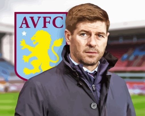 Steven Gerrard Aston Villa paint by number