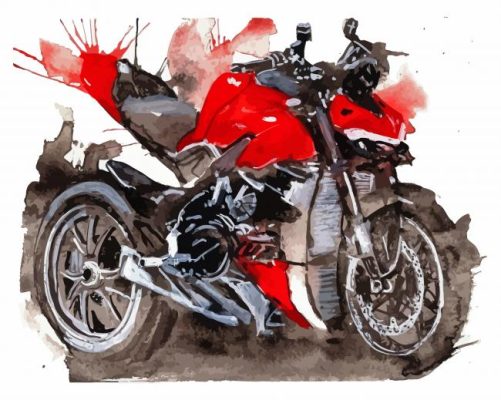 Streetfighter Bike Art paint by number