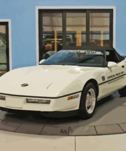 White Corvette 1986 Paint by number