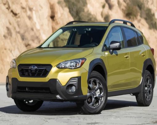 Yellow Crosstrek Subaru Car paint by number