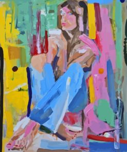 Abstract Girl In Denim paint by number