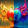 Abstract Colorful Apple paint by number