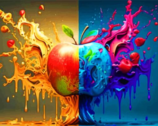 Abstract Colorful Apple paint by number